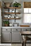 kitchen timber shelves natural finishes